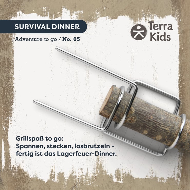 Terra Kids Grillspieß-Aufsatz für Kinder, sicheres Grillzubehör ab 4 J