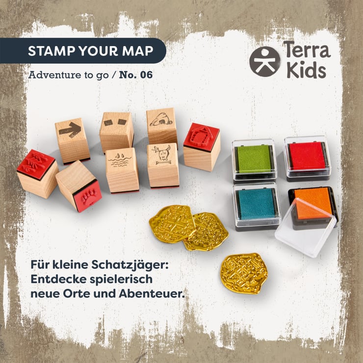 Terra Kids Kinder-Stempelset für Schatzsuche, inkl. Stempelkissen
