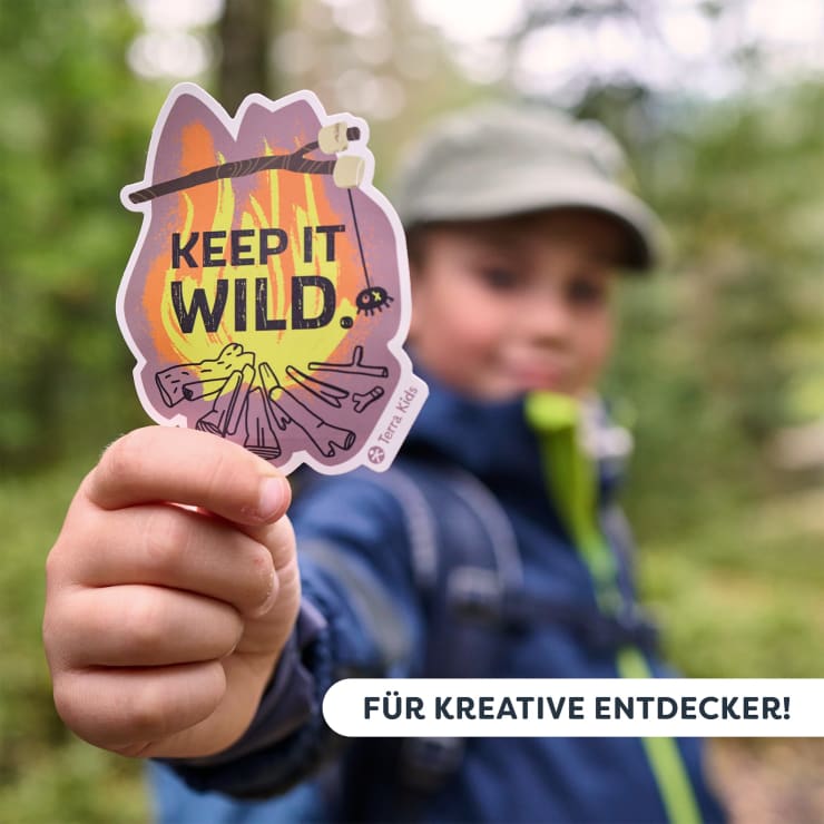 Terra Kids Adventure Sticker für Kinder, Wald- & Naturmotive, 5 Stück