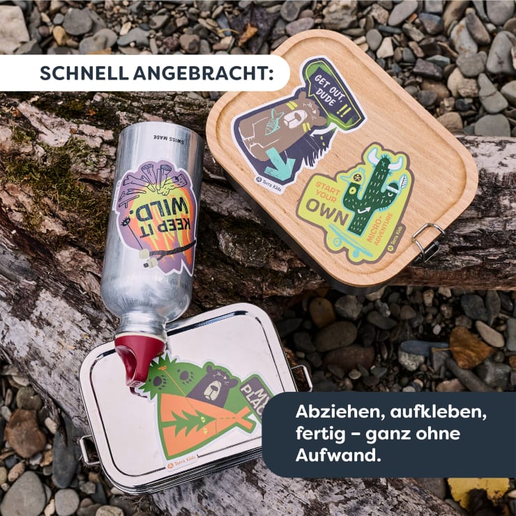 Terra Kids Adventure Sticker für Kinder, Wald- & Naturmotive, 5 Stück