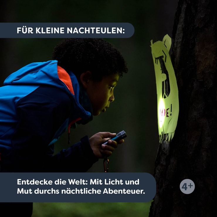 Terra Kids LED-Abenteuer-Taschenlampe mit Karabiner & Reflektor-Stickern