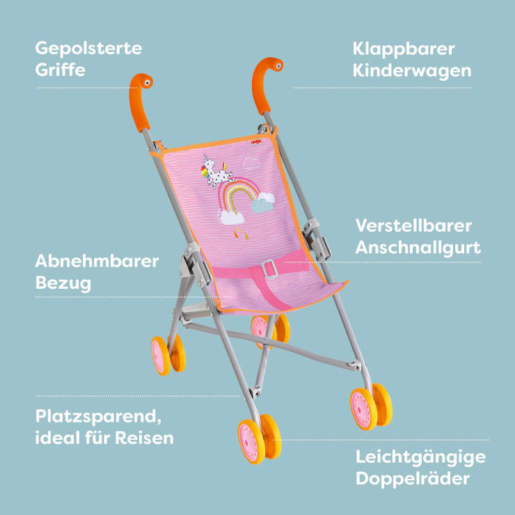 Puppenbuggy Regenbogen