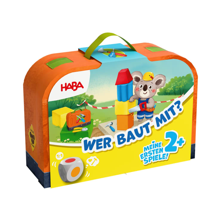 Meine ersten Spiele – Wer baut mit?, Spielkoffer, 10 Holzteile, ab 2 J