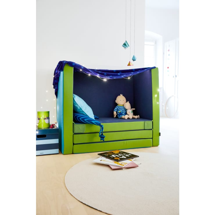 Matratzensofa, grün/blau