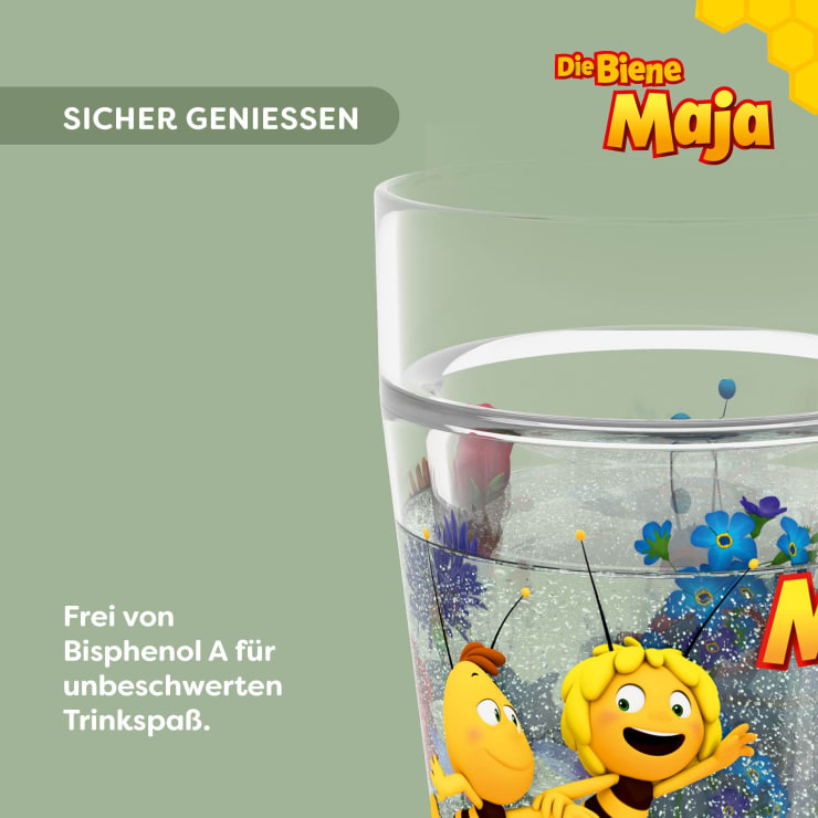 Glitzerbecher, Die Biene Maja, Kinderbecher, BPA-frei