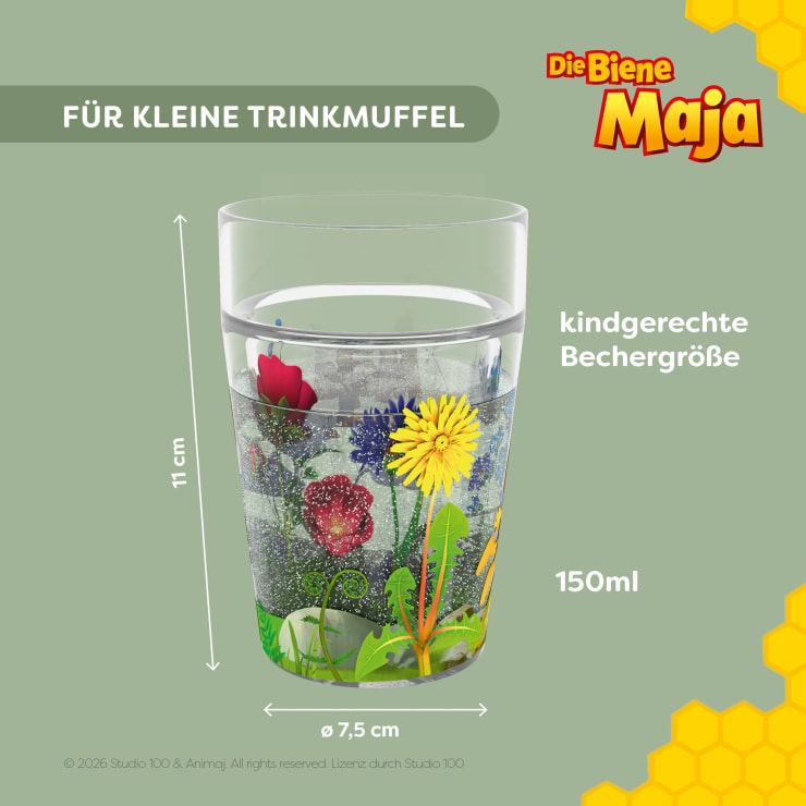 Glitzerbecher, Die Biene Maja, Kinderbecher, BPA-frei