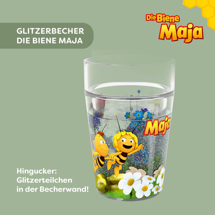 Glitzerbecher, Die Biene Maja, Kinderbecher, BPA-frei