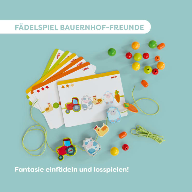 Fädelspiel Bauernhof-Freunde