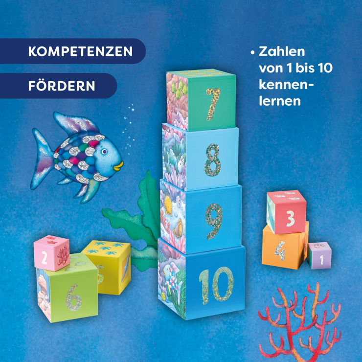 Stacking Tower Glitter Rainbow Fish
