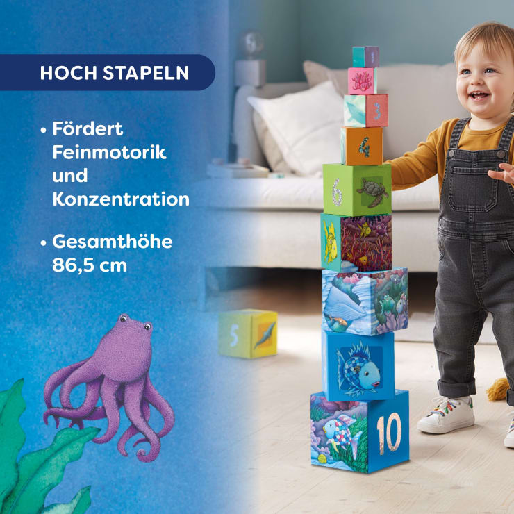 Stacking Tower Glitter Rainbow Fish