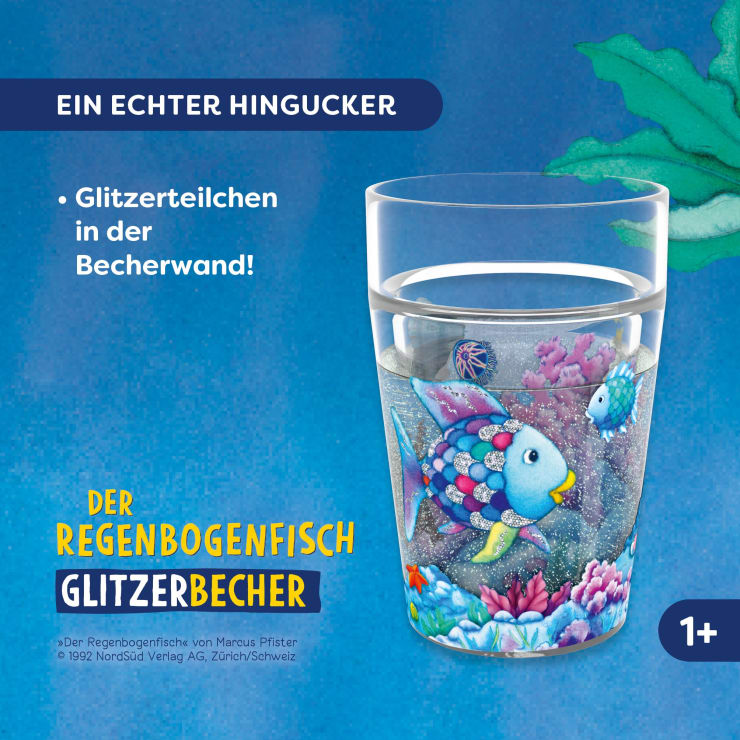 Glitzerbecher, Der Regenbogenfisch, Kinderbecher, BPA-frei