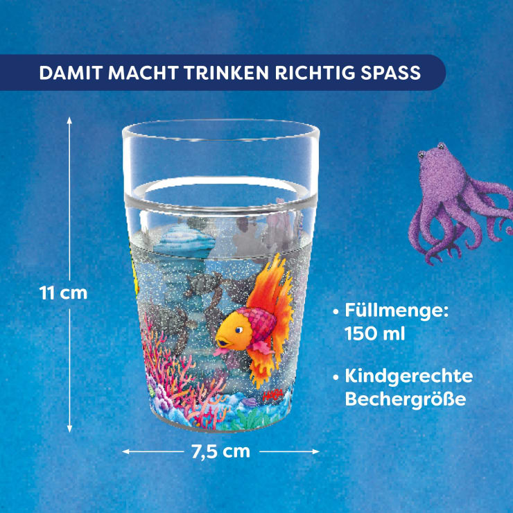 Glitzerbecher, Der Regenbogenfisch, Kinderbecher, BPA-frei