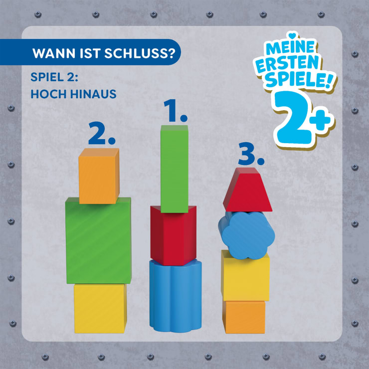 Meine ersten Spiele – Wer baut mit?, Spielkoffer, 10 Holzteile, ab 2 J
