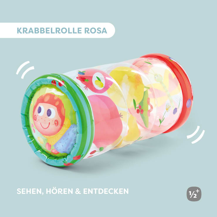 Krabbelrolle Raupe Rosa