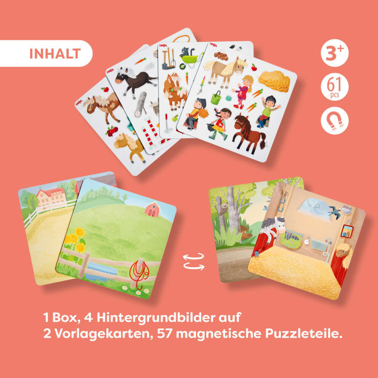 Magnetspiel-Box Pferde