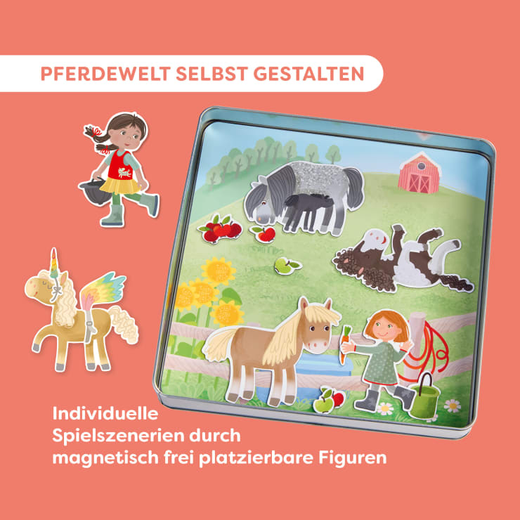 Magnetspiel-Box Pferde