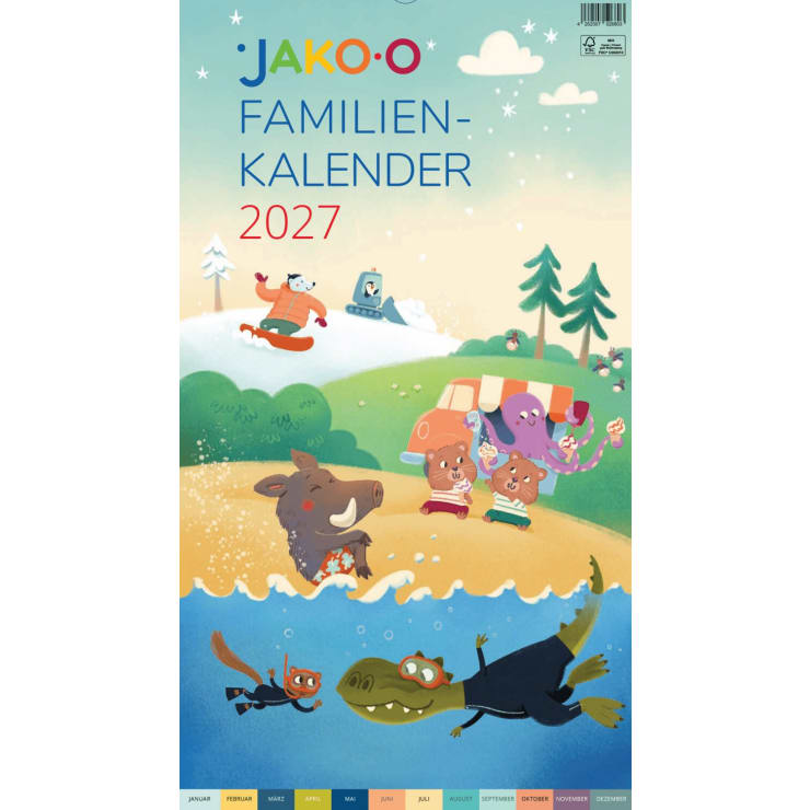 JAKO-O Familienkalender 2027 mit 6 Spalten für die Familie