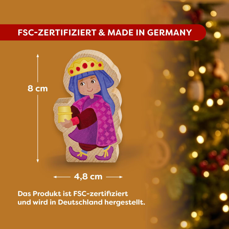 Spielkoffer, Weihnachtskrippe, mit 24 Holzfiguren, ab 18 Monaten
