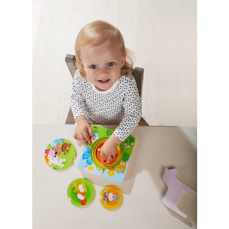 Holzpuzzle Kunterbunte Tierkinder