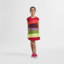 Kleid Blockstreifen, 80/86, traubenrot