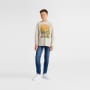 Langarmshirt Jun, 128/134, beige meliert