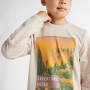 Langarmshirt Jun, 128/134, beige meliert