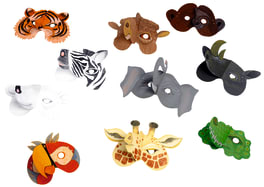 Kinder Tiermasken Wildtiere, 10 Stück