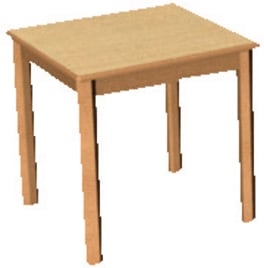 Tisch quadratisch, Holzzarge mit Gleitern, L 60 x B 60 cm