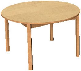 Tisch rund, Holzzarge mit Gleitern, Ø 100 cm