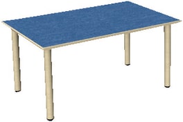 Tisch move upp rechteckig,  Holzbeine mit Gleitern, L 120 x B 80 cm