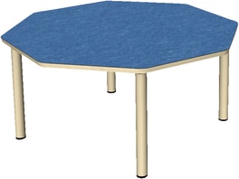 Tisch move upp achteckig, Holzbeine mit Gleitern, L 126 x B 126 cm