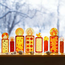 Sachenmacher Fensterbild Kerzenschein, 12 Stück