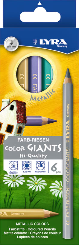 LYRA Buntstifte Farb-Riesen Metallic, 6 Farben