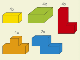 Schaumstoffwürfel-Set Komplexe Grundformen, 18-teilig