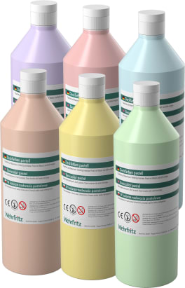 HABA Pro Deckfarben-Set Pastell, 6 Farben à 500 ml