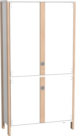 Hochschrank Linus mit 2 Doppeltüren, B 110,4 x H 208,6 (mit Füßen) x T 45,7 cm