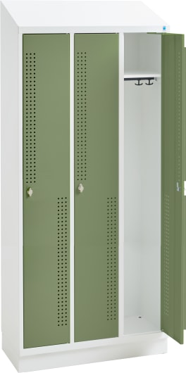 Garderobenspind mit Ablagefach und Kleiderstange, 3 Türen, B 92,5 x H 195 x T 45 cm