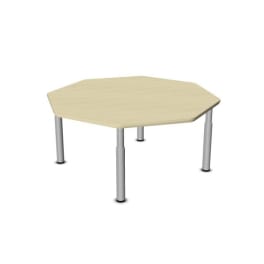 Tisch move upp achteckig, Rasterverstellung 59 - 76 cm, Metallbeine mit Gleitern, L 126 x B 126 cm