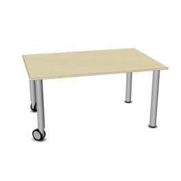 Tisch move upp rechteckig,  Metallbeine mit Rollenmix, L 120 x B 80 cm