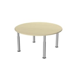 Tisch move upp rund, Rasterverstellung 59 - 76 cm, Metallbeine mit Gleitern, Ø 120 cm