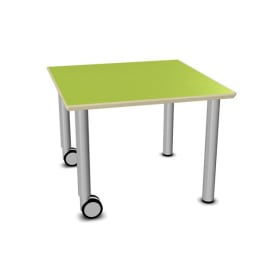 Tisch move upp quadratisch, Metallbeine mit Rollenmix, L 80 x B 80 cm