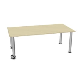 Tisch move upp rechteckig, Metallbeine mit Rollenmix, L 160 x B 80 cm