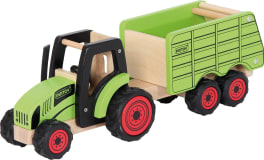 Holztraktor mit Anhänger