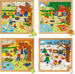 Holzpuzzle-Set Jahreszeiten, 4 Puzzles