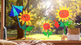 Sachenmacher Fensterbild Sonnenblumen, Fensterfolien-Bastelset
