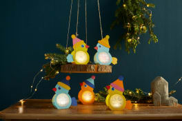 Sachenmacher Mini-Lichter Wintervögel, Bastelset für 6 Stück