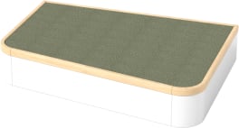 Podest, schräg, ohne Rollkasten; H 22 cm, Tretford-Teppichbelag
