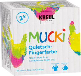 KREUL MUCKI Quietsch-Fingerfarbe, 4 x 150 ml