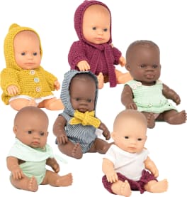 Puppen-Set, 6 Puppen, 21 cm