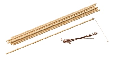 Laternenstäbe aus Holz inkl. Drahtspiralen, 50 Stück